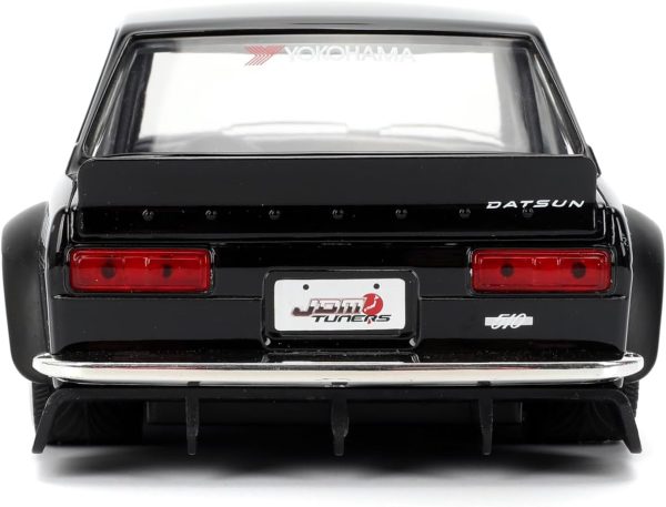 Jada Toys JDM Tuners 1:24 Scale Die-Cast 1973 Datsun 510 – Opening Doors, Detailed Interior, Rubber Tires, Collectible for Ages 8+(Gloss Black) - Image 7