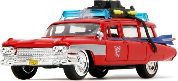 Jada Hollywood Rides Transformers x Ghostbusters Ecto-1 G1 Mashup - Die-cast Car with Opening Doors, 1:32 Scale, Ages 8+ (40th Anniversary Edition) - Image 4