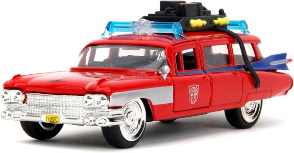 Jada Hollywood Rides Transformers x Ghostbusters Ecto-1 G1 Mashup - Die-cast Car with Opening Doors, 1:32 Scale, Ages 8+ (40th Anniversary Edition) - Image 8