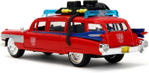 Jada Hollywood Rides Transformers x Ghostbusters Ecto-1 G1 Mashup - Die-cast Car with Opening Doors, 1:32 Scale, Ages 8+ (40th Anniversary Edition) - Image 9