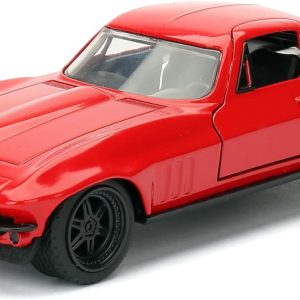 Jada Toys Fast & Furious 1:32 1966 Chevy Corvette Die-Cast Model Car, Detailed Exterior, Authentic Movie Replica, Collectible Toy – Ages 8+, Red