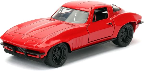 Jada Toys Fast & Furious 1:32 1966 Chevy Corvette Die-Cast Model Car, Detailed Exterior, Authentic Movie Replica, Collectible Toy – Ages 8+, Red