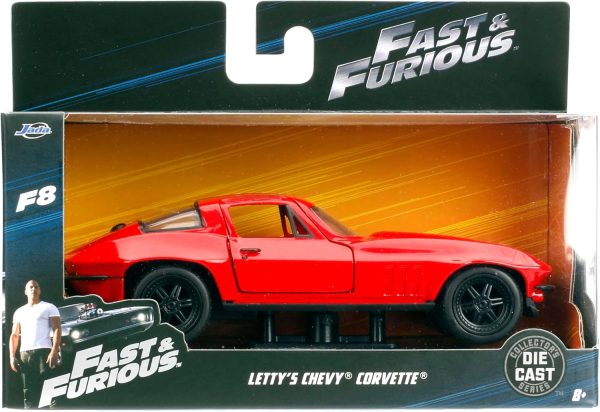 Jada Toys Fast & Furious 1:32 1966 Chevy Corvette Die-Cast Model Car, Detailed Exterior, Authentic Movie Replica, Collectible Toy – Ages 8+, Red - Image 2