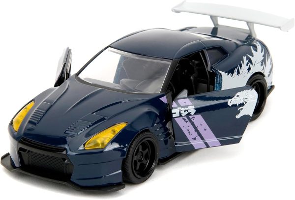 Jada Hollywood Rides 1:32 Scale Die-Cast 2009 Nissan GT-R (R35) Ben Sopra Godzilla – Opening Doors, Rubber Tires – Collectible for Adults – Toho Licensed - Image 4