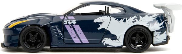 Jada Hollywood Rides 1:32 Scale Die-Cast 2009 Nissan GT-R (R35) Ben Sopra Godzilla – Opening Doors, Rubber Tires – Collectible for Adults – Toho Licensed - Image 9