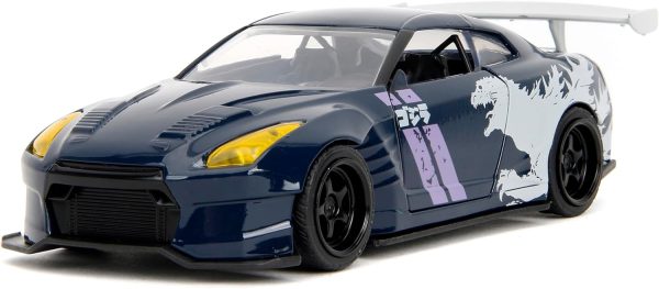 Jada Hollywood Rides 1:32 Scale Die-Cast 2009 Nissan GT-R (R35) Ben Sopra Godzilla – Opening Doors, Rubber Tires – Collectible for Adults – Toho Licensed - Image 10