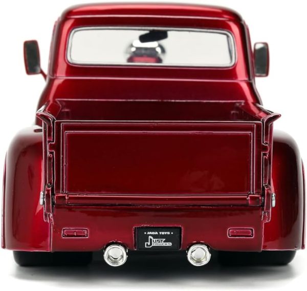 Jada Toys Just Trucks 1:24 1956 Ford F-100 Die-cast Car & Gas Pump – Opening Doors, Hood, Trunk, Rubber Tires(Candy Red/Silver) - Image 8