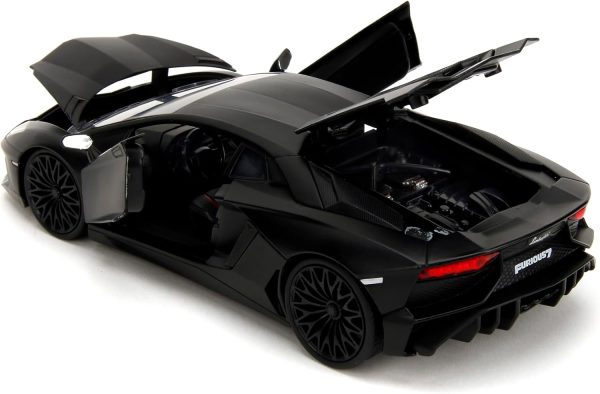 Jada Fast & Furious Shaw's Lamborghini Aventador SV – Die-Cast Vehicle, Opening Doors, Hood & Trunk, 1:24 Scale - Image 5