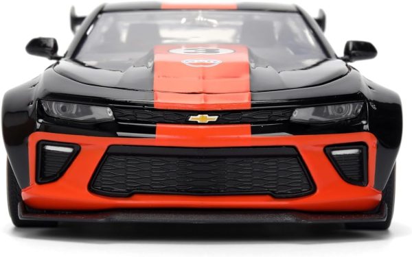 Jada Toys Bigtime Muscle 1:24 2016 Chevy Camaro SS Gulf Die-cast Car – Opening Doors, Hood, Trunk, Rubber Tires(Black) - Image 5