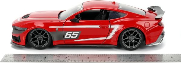Jada Toys Bigtime Muscle 1:24 2024 Ford Mustang Dark Horse Die-cast Car – Opening Doors, Hood, Trunk, Rubber Tires(Glossy Red) - Image 3