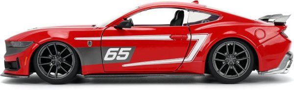 Jada Toys Bigtime Muscle 1:24 2024 Ford Mustang Dark Horse Die-cast Car – Opening Doors, Hood, Trunk, Rubber Tires(Glossy Red) - Image 8