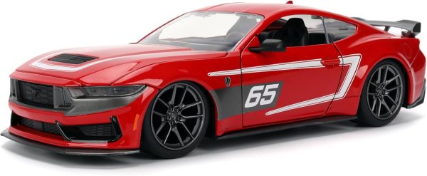 Jada Toys Bigtime Muscle 1:24 2024 Ford Mustang Dark Horse Die-cast Car – Opening Doors, Hood, Trunk, Rubber Tires(Glossy Red) - Image 10